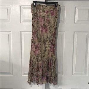 Papillon Blanc Floral and Leopard Maxi Skirt - Size L